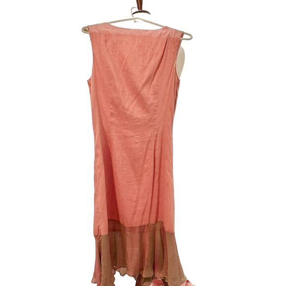 CoVelo Clothing NWT Sleeveless Diamond A-Line Maxi Dress Salmon Medium Formal - Picture 5 of 11